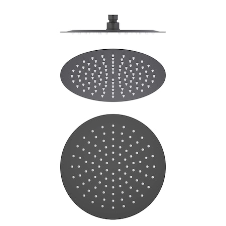Kibi Circular 10 Metal Ultra Thin Profile Rain Shower Head 1.75 GPM - Matte Black SH1001MB
